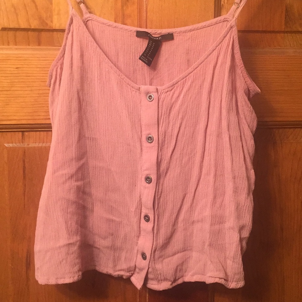 Pink Buttoned Tank Top